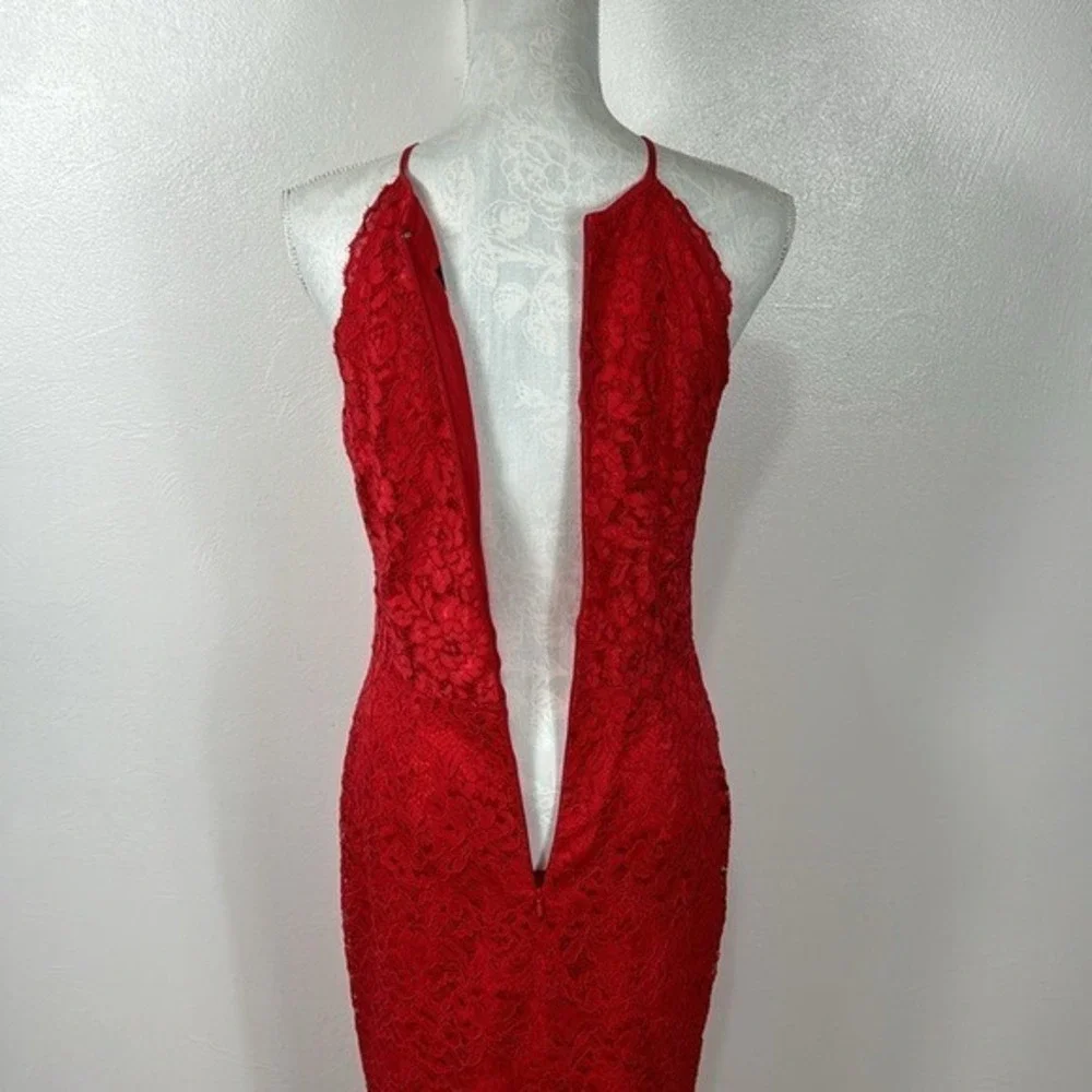 Yumi Kim Dress‎ Women's L Red Lace Save The Date New Bodycon - Picture 7 of 12